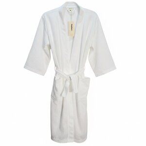 NWT | Roseroom White Waffle Weave Spa Housecoat Bathrobe | Large